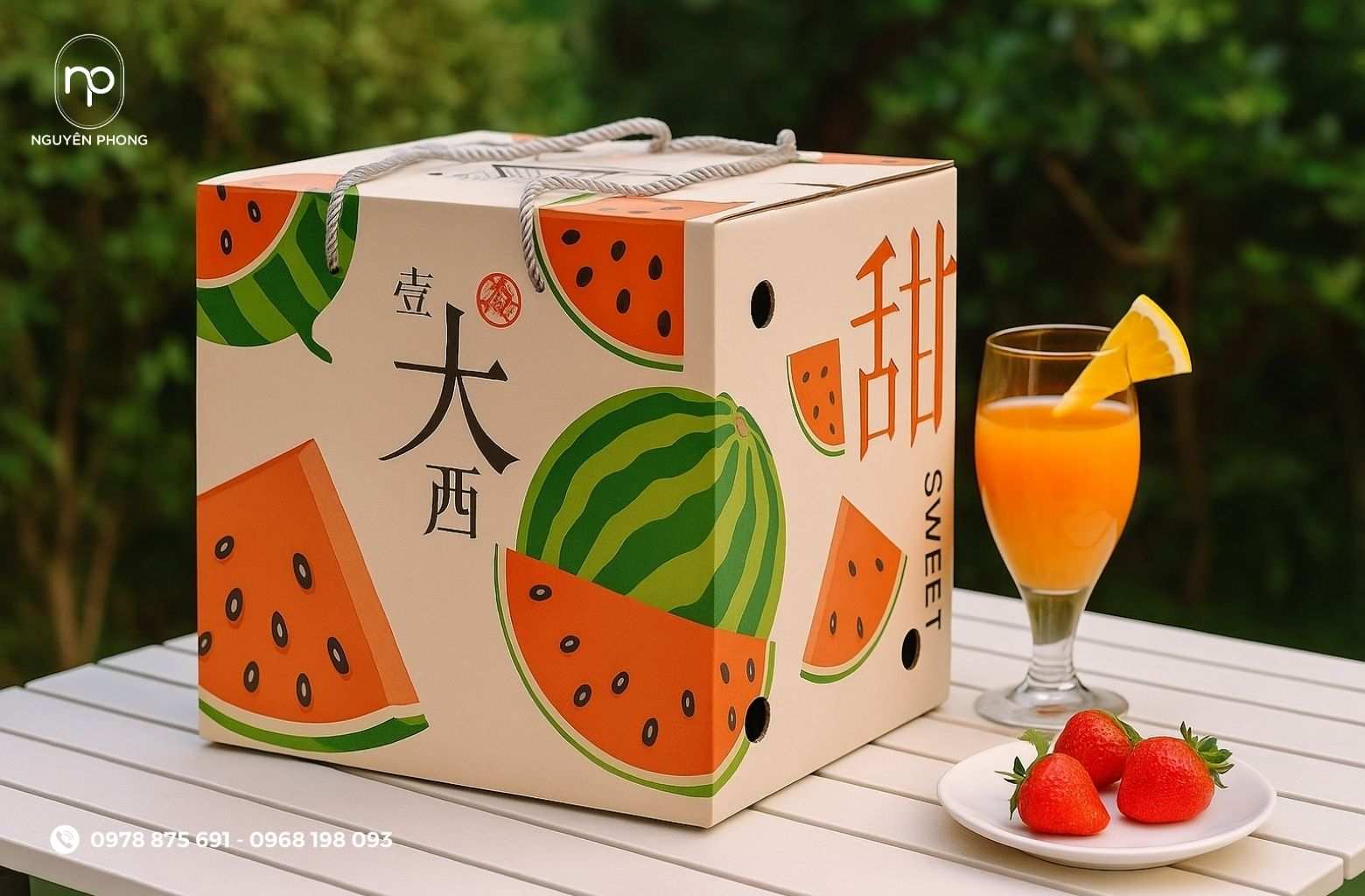 In thùng carton dưa hấu nổi bật – ghi điểm ngay từ ánh nhìn